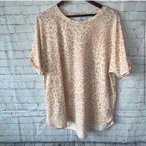 New Directions Studio orange and cream cheetah print plus size 2X